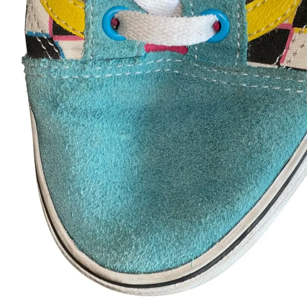 Vans Off the Wall Old Skool Crazy Check Neon Sneakers Mens 6.5 Womens 8